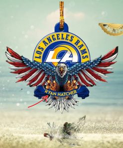 NFL Los Angeles Rams Xmas American US Eagle Custom Name Christmas Tree Decorations Ornament