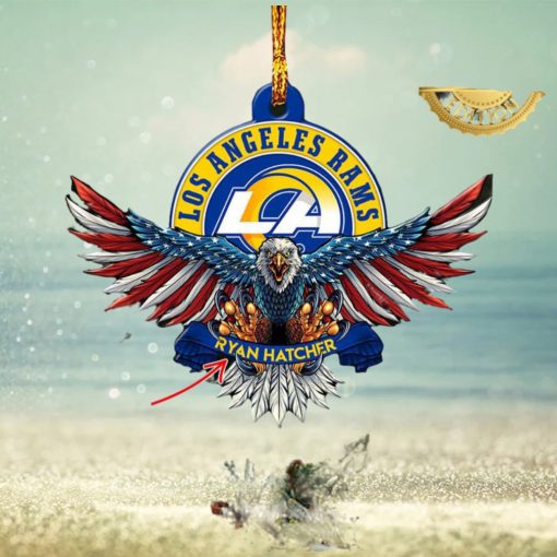 NFL Los Angeles Rams Xmas American US Eagle Custom Name Christmas Tree Decorations Ornament