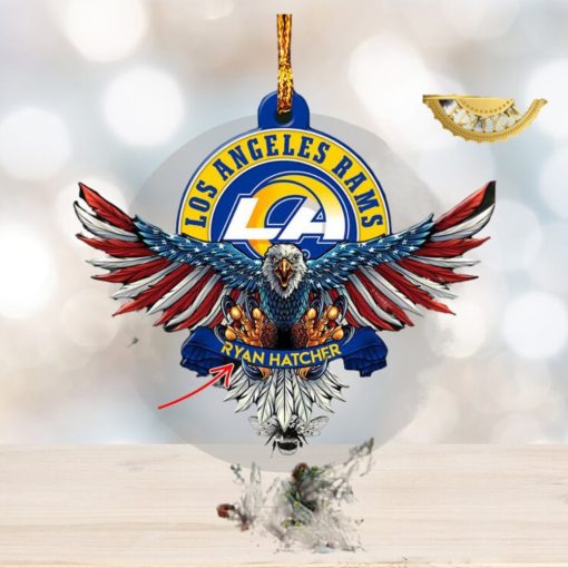 NFL Los Angeles Rams Xmas American US Eagle Custom Name Christmas Tree Decorations Ornament