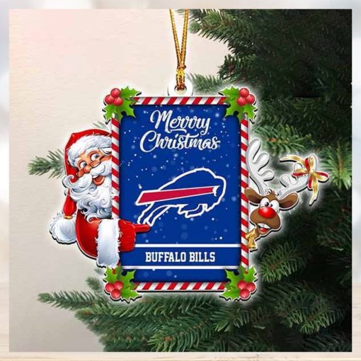NFL Merry Christmas Buffalo Bills Santa And Reindeer 2023 Christmas Ornament