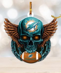 NFL Miami Dolphins 2023 Holiday Gifts Xmas Tree Christmas Decorations Skull Ornament