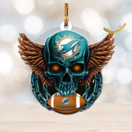 NFL Miami Dolphins 2023 Holiday Gifts Xmas Tree Christmas Decorations Skull Ornament