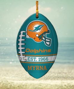NFL Miami Dolphins Football Xmas Custom Name Tree Decorations Ornament