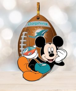 NFL Miami Dolphins Xmas Mickey Custom Name For Fans Ornament