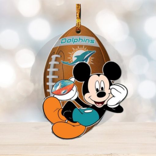 NFL Miami Dolphins Xmas Mickey Custom Name For Fans Ornament