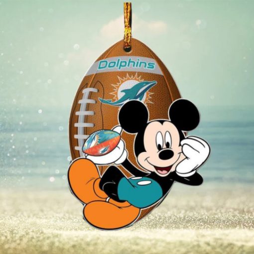 NFL Miami Dolphins Xmas Mickey Custom Name For Fans Ornament