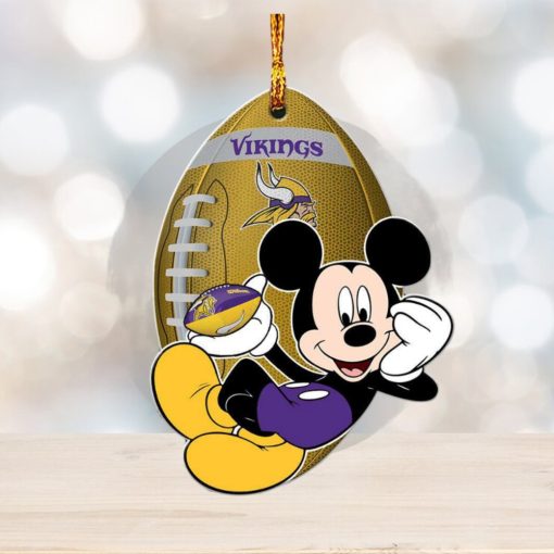 NFL Minnesota Vikings 2023 Xmas Mickey Custom Name Christmas Tree Decorations Ornament