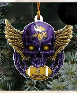 NFL Minnesota Vikings Football Skull Logo Unique 2023 Christmas Ornament