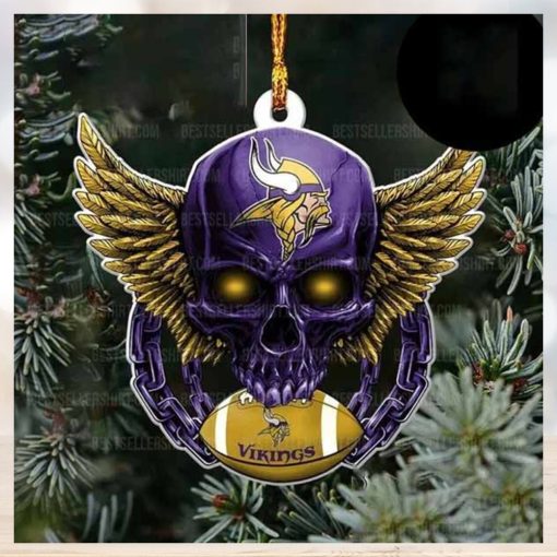 NFL Minnesota Vikings Football Skull Logo Unique 2023 Christmas Ornament