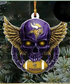NFL Minnesota Vikings Football Skull Logo Unique 2023 Christmas Ornament