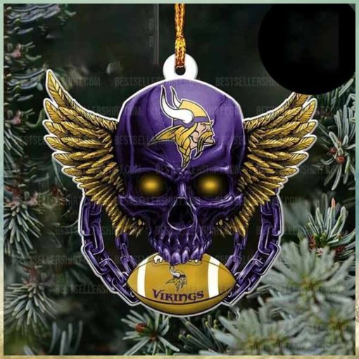 NFL Minnesota Vikings Football Skull Logo Unique 2023 Christmas Ornament