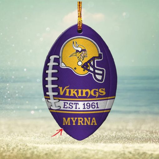 NFL Minnesota Vikings Football Xmas Custom Name Pine Tree Decorations Ornament