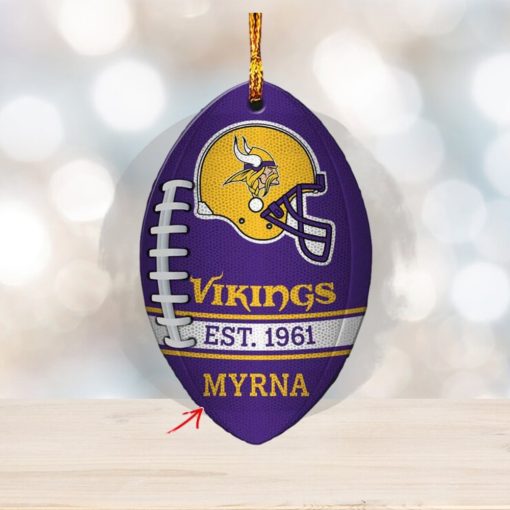 NFL Minnesota Vikings Football Xmas Custom Name Pine Tree Decorations Ornament