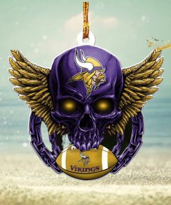 NFL Minnesota Vikings Skull 2023 Holiday Gifts Xmas Tree Decorations Ornament
