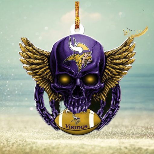 NFL Minnesota Vikings Skull 2023 Holiday Gifts Xmas Tree Decorations Ornament