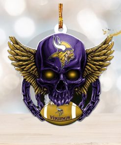 NFL Minnesota Vikings Skull 2023 Holiday Gifts Xmas Tree Decorations Ornament