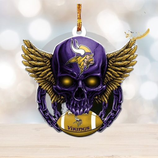 NFL Minnesota Vikings Skull 2023 Holiday Gifts Xmas Tree Decorations Ornament