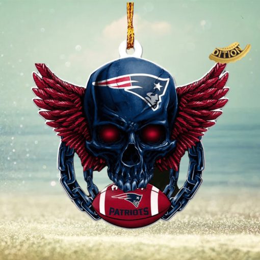 NFL New England Patriots 2023 Holiday Gifts Xmas Tree Decorations Skull Ornament