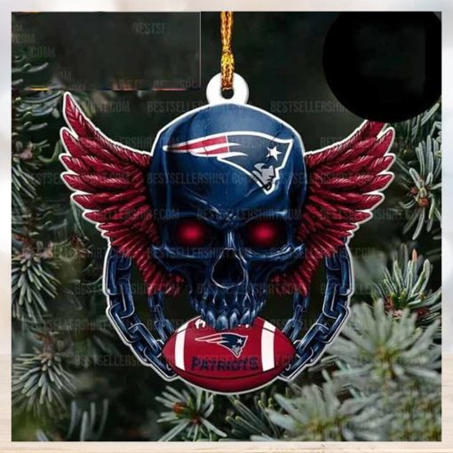 NFL New England Patriots Football Skull Logo Unique 2023 Christmas Ornament