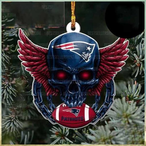 NFL New England Patriots Football Skull Logo Unique 2023 Christmas Ornament
