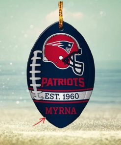 NFL New England Patriots Football Xmas Custom Name Ornament