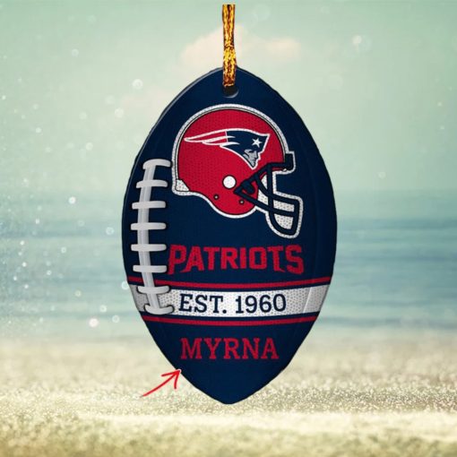 NFL New England Patriots Football Xmas Custom Name Ornament