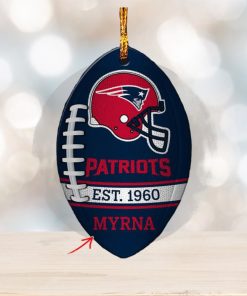 NFL New England Patriots Football Xmas Custom Name Ornament