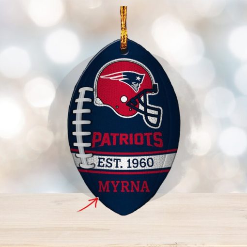 NFL New England Patriots Football Xmas Custom Name Ornament