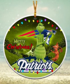 NFL New England Patriots Funny Grinch Round Ornament