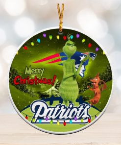 NFL New England Patriots Funny Grinch Round Ornament