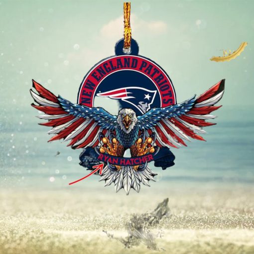 NFL New England Patriots Xmas American US Eagle Custom Name Ornament