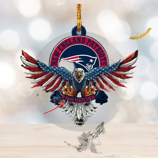 NFL New England Patriots Xmas American US Eagle Custom Name Ornament