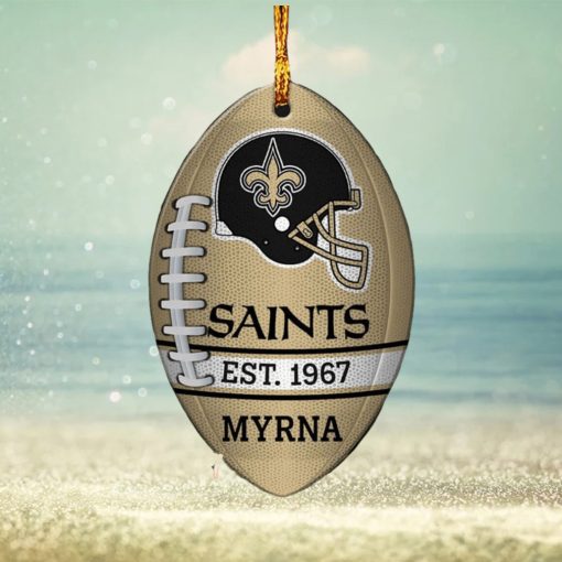 NFL New Orleans Saints Football Xmas Tree Decorations Custom Name Ornament