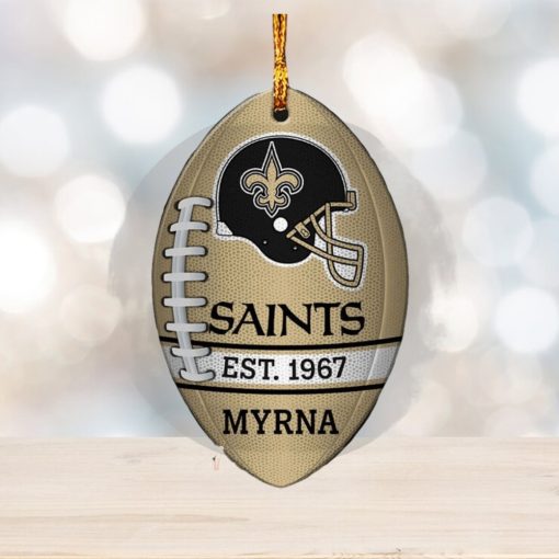 NFL New Orleans Saints Football Xmas Tree Decorations Custom Name Ornament