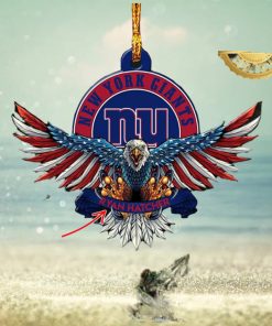 NFL New York Giants Xmas American US Eagle Custom Name Ornament