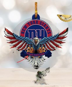 NFL New York Giants Xmas American US Eagle Custom Name Ornament