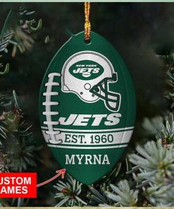 NFL New York Jets Custom Names 2023 Christmas Ornament
