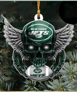 NFL New York Jets Football Skull Logo Unique 2023 Christmas Ornament