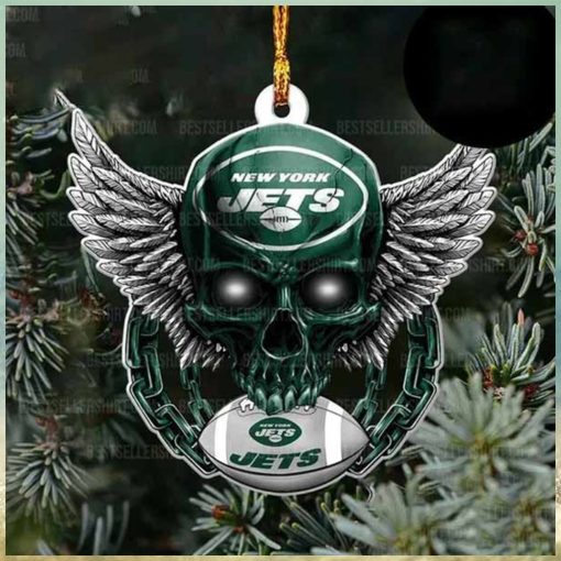 NFL New York Jets Football Skull Logo Unique 2023 Christmas Ornament
