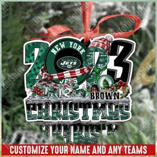 NFL New York Jets Personalized 2023 Christmas Trees Ornament