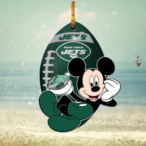 NFL New York Jets Xmas Mickey Mouse Custom Name Christmas Gift For Fans Christmas Ornament