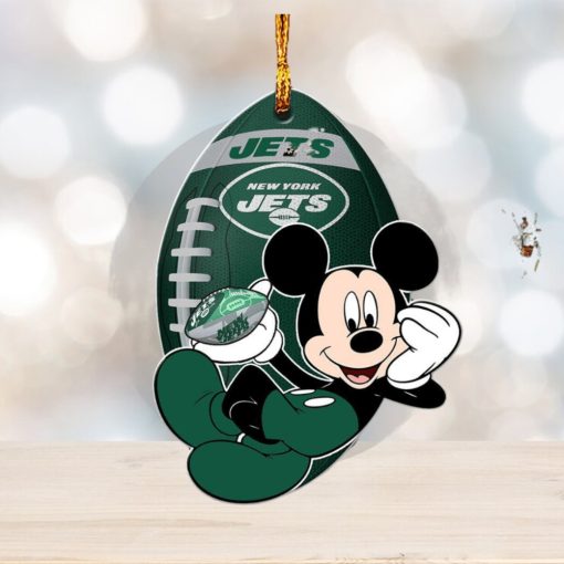 NFL New York Jets Xmas Mickey Mouse Custom Name Christmas Gift For Fans Christmas Ornament