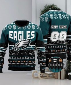 NFL Philadelphia Eagles Rugby Stadium Ugly Christmas Custom Number And Name