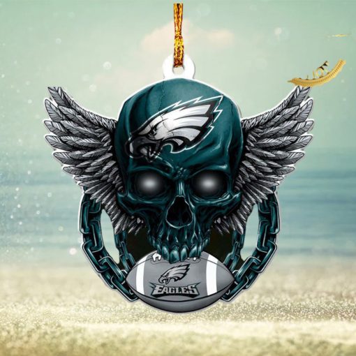 NFL Philadelphia Eagles Xmas Skull 2023 Holiday Gifts Christmas Decorations Ornament