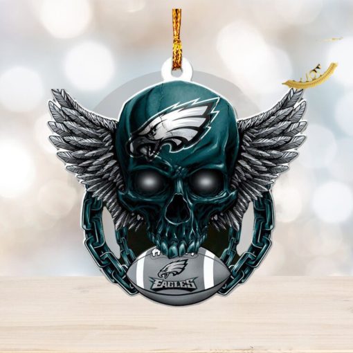 NFL Philadelphia Eagles Xmas Skull 2023 Holiday Gifts Christmas Decorations Ornament