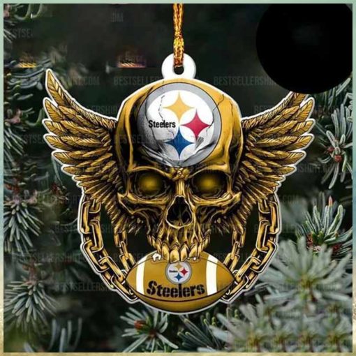 NFL Pittsburgh Steelers Football Skull Logo Unique 2023 Christmas Ornament