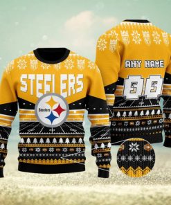 NFL Pittsburgh Steelers Rugby Stadium Ugly Christmas Custom Number And Name