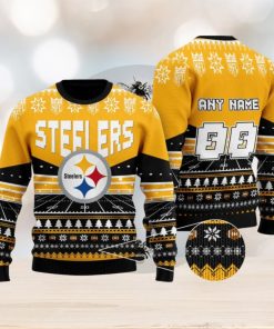 NFL Pittsburgh Steelers Rugby Stadium Ugly Christmas Custom Number And Name