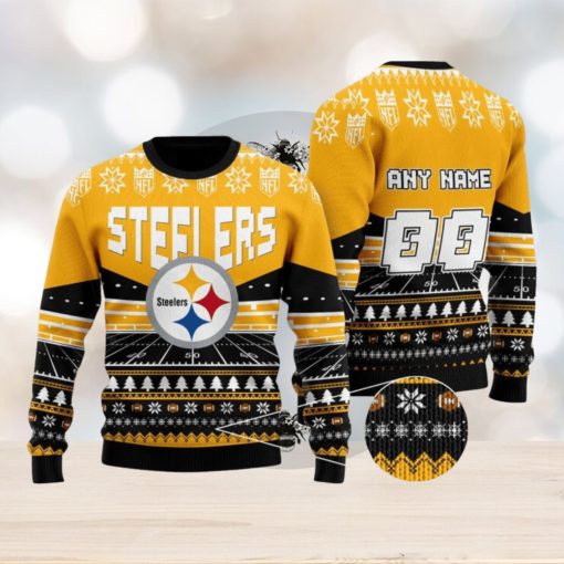 NFL Pittsburgh Steelers Rugby Stadium Ugly Christmas Custom Number And Name