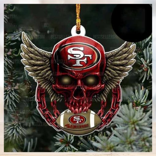 NFL San Francisco 49ers Football Skull Logo 2023 Unique Christmas Ornament